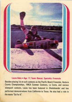 1978 Donruss All-Pro Skateboard - International Skateboard Association #NNO Layne Oaks Back